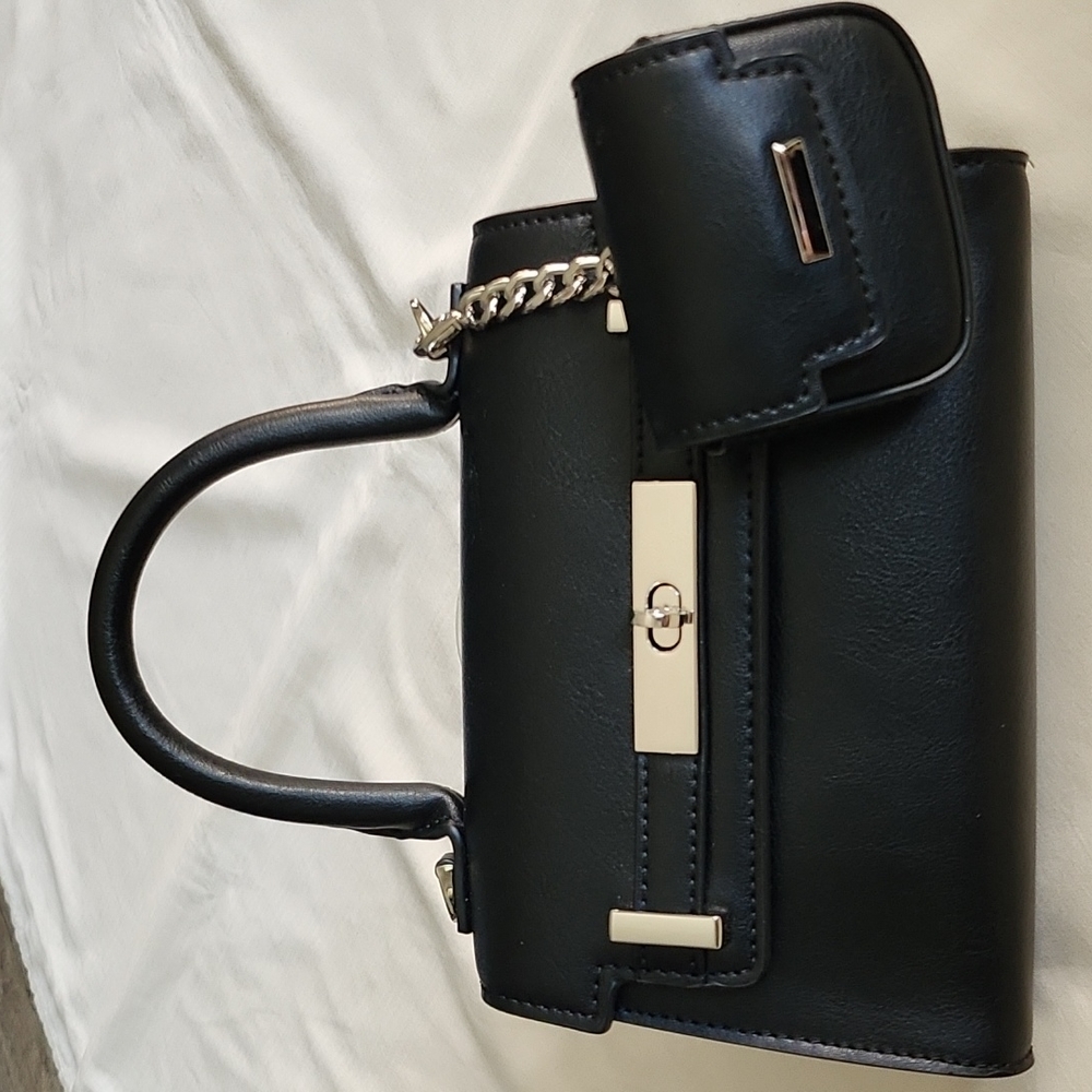 Top Handle Black Shoulder Bag